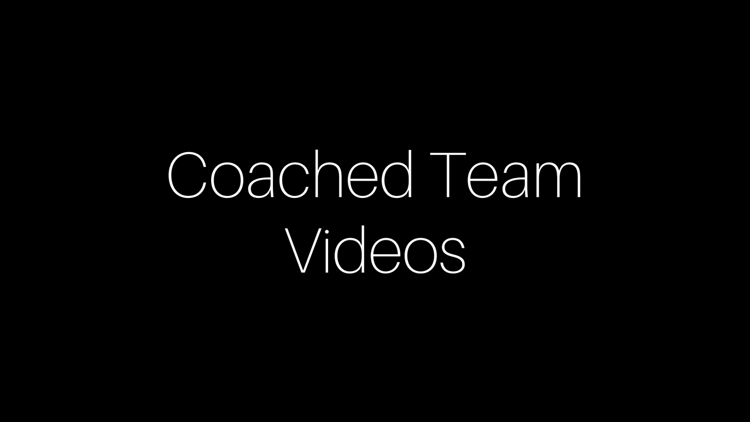 Coached Teams
